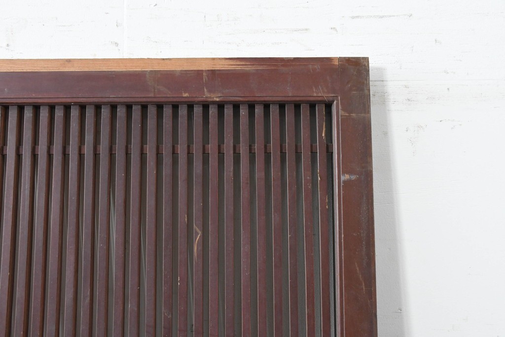 アンティーク建具　明治から大正期　細やかな格子が美しい幅広格子蔵戸1枚　(R-086543)