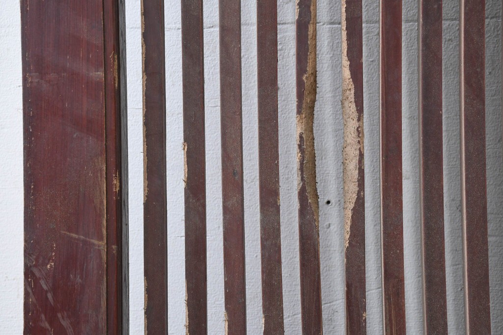 アンティーク建具　明治から大正期　細やかな格子が美しい幅広格子蔵戸1枚　(R-086543)