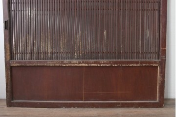 アンティーク建具　明治から大正期　細やかな格子が美しい幅広格子蔵戸1枚　(R-086543)