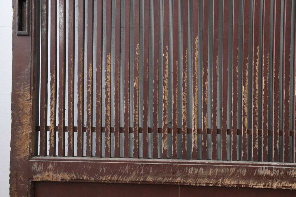 アンティーク建具　明治から大正期　細やかな格子が美しい幅広格子蔵戸1枚　(R-086543)