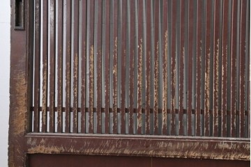 アンティーク建具　明治から大正期　細やかな格子が美しい幅広格子蔵戸1枚　(R-086543)