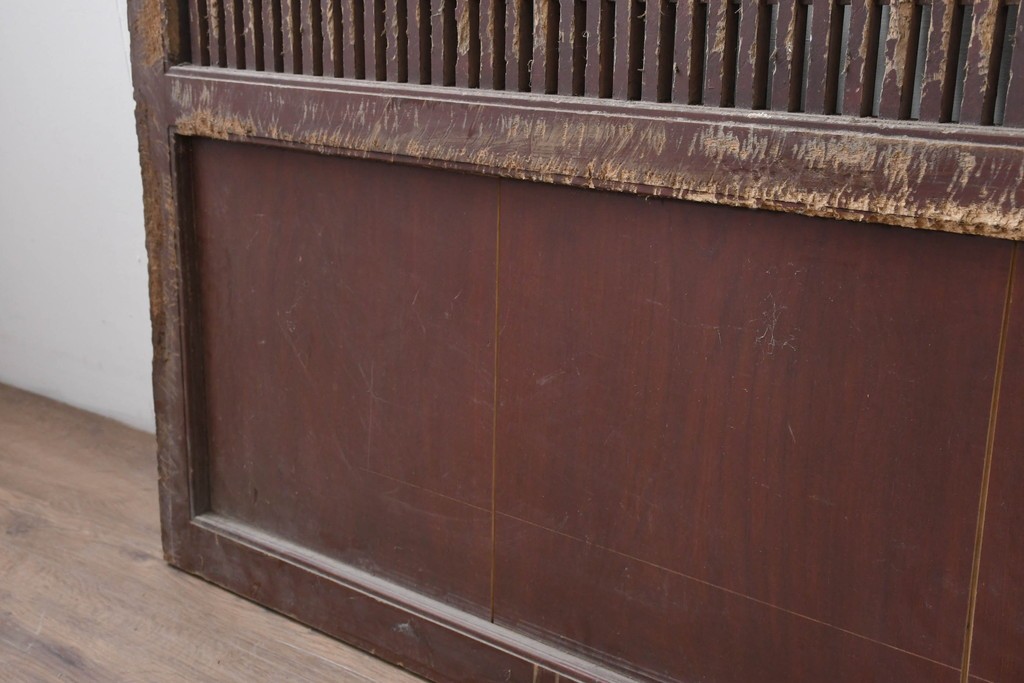 アンティーク建具　明治から大正期　細やかな格子が美しい幅広格子蔵戸1枚　(R-086543)