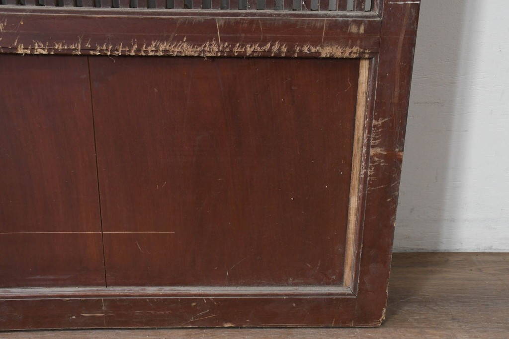 アンティーク建具　明治から大正期　細やかな格子が美しい幅広格子蔵戸1枚　(R-086543)