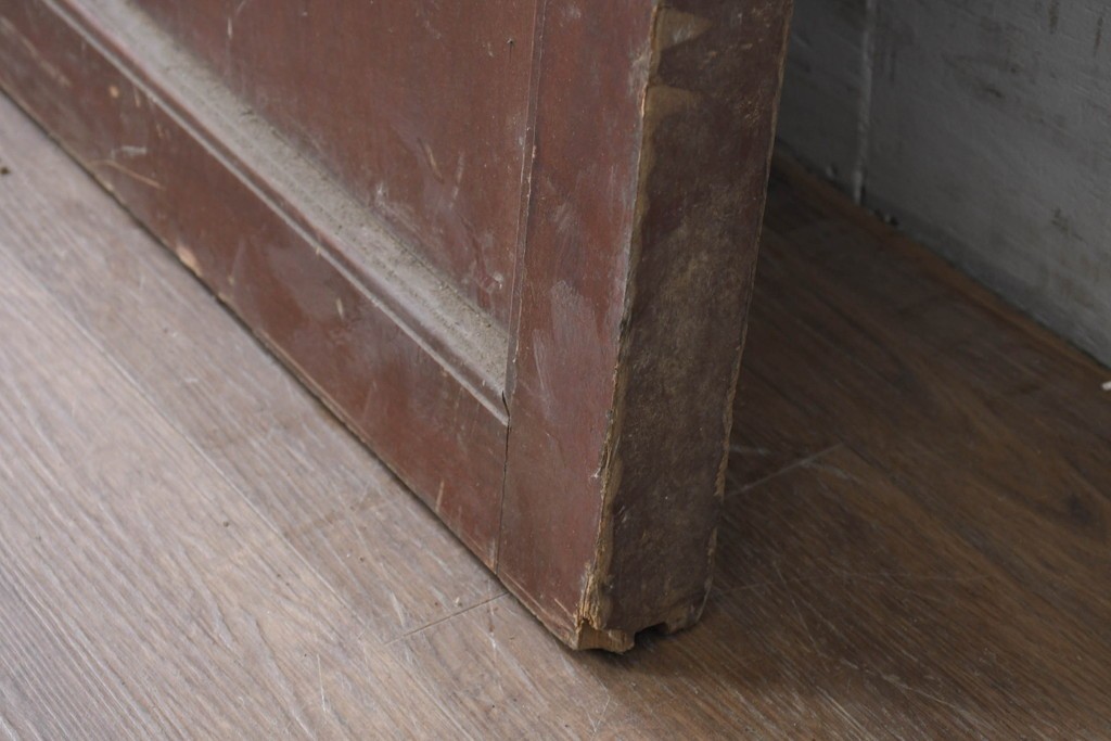 アンティーク建具　明治から大正期　細やかな格子が美しい幅広格子蔵戸1枚　(R-086543)