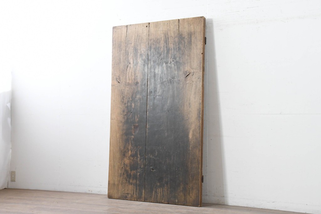 【簡易リペア限定品】　和製アンティーク　クルミの木(胡桃)　重厚!　古い豪農の土間で使われていた作業台の天板　(R-086544)