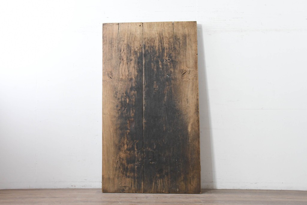 【簡易リペア限定品】　和製アンティーク　クルミの木(胡桃)　重厚!　古い豪農の土間で使われていた作業台の天板　(R-086544)