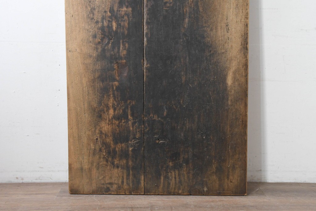 【簡易リペア限定品】　和製アンティーク　クルミの木(胡桃)　重厚!　古い豪農の土間で使われていた作業台の天板　(R-086544)