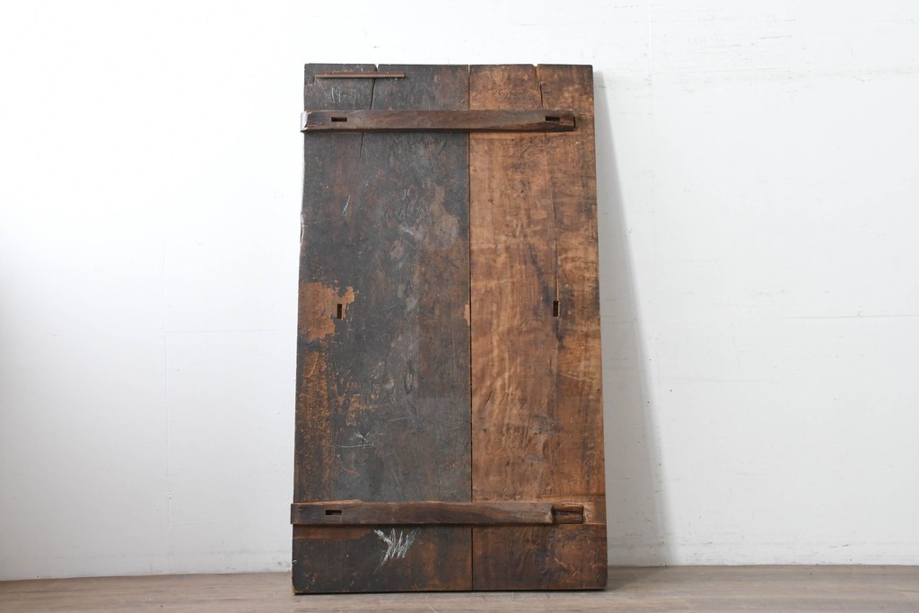 【簡易リペア限定品】　和製アンティーク　クルミの木(胡桃)　重厚!　古い豪農の土間で使われていた作業台の天板　(R-086544)