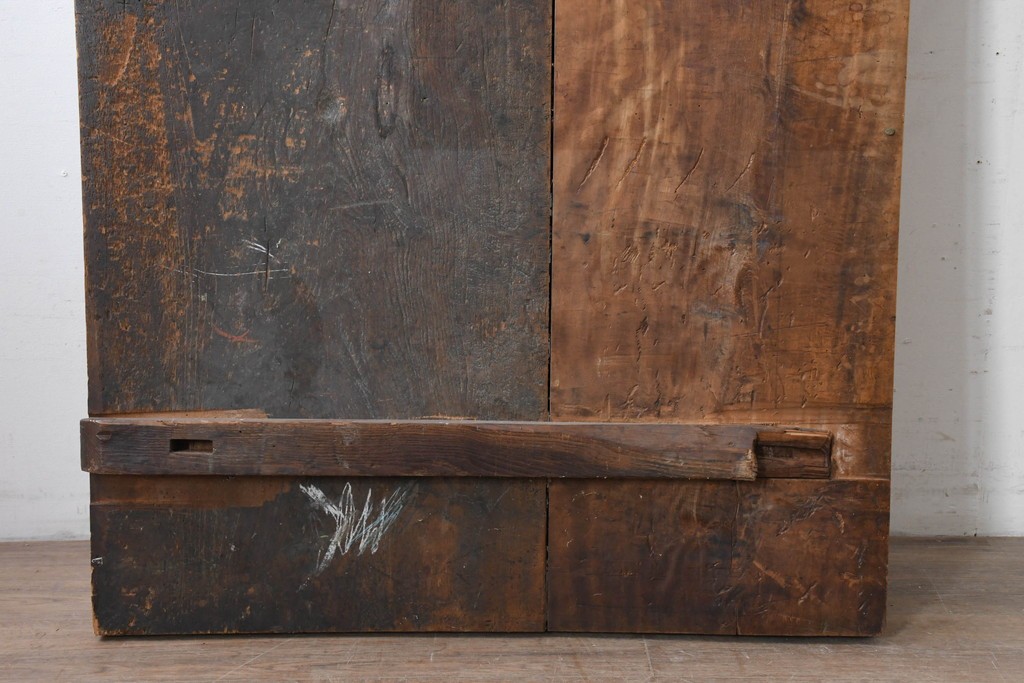 【簡易リペア限定品】　和製アンティーク　クルミの木(胡桃)　重厚!　古い豪農の土間で使われていた作業台の天板　(R-086544)