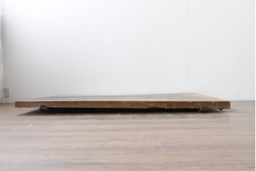 【簡易リペア限定品】　和製アンティーク　クルミの木(胡桃)　重厚!　古い豪農の土間で使われていた作業台の天板　(R-086544)