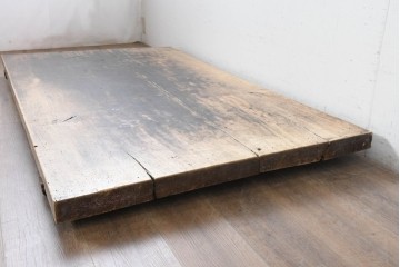 【簡易リペア限定品】　和製アンティーク　クルミの木(胡桃)　重厚!　古い豪農の土間で使われていた作業台の天板　(R-086544)