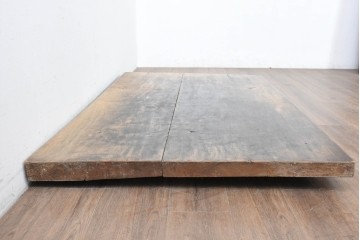 【簡易リペア限定品】　和製アンティーク　クルミの木(胡桃)　重厚!　古い豪農の土間で使われていた作業台の天板　(R-086544)