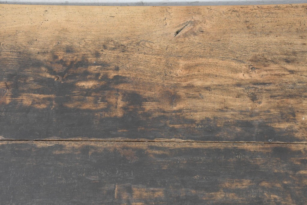 【簡易リペア限定品】　和製アンティーク　クルミの木(胡桃)　重厚!　古い豪農の土間で使われていた作業台の天板　(R-086544)