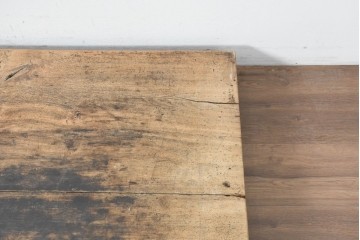 【簡易リペア限定品】　和製アンティーク　クルミの木(胡桃)　重厚!　古い豪農の土間で使われていた作業台の天板　(R-086544)