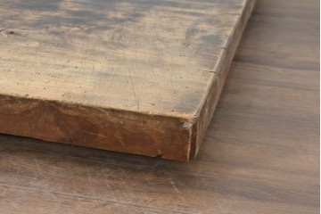【簡易リペア限定品】　和製アンティーク　クルミの木(胡桃)　重厚!　古い豪農の土間で使われていた作業台の天板　(R-086544)