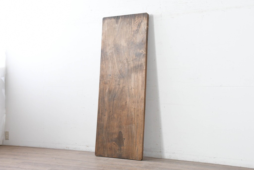 【簡易リペア限定品】　和製アンティーク　クルミの木(胡桃)　素朴で風合い豊かな一枚板　(R-086545)