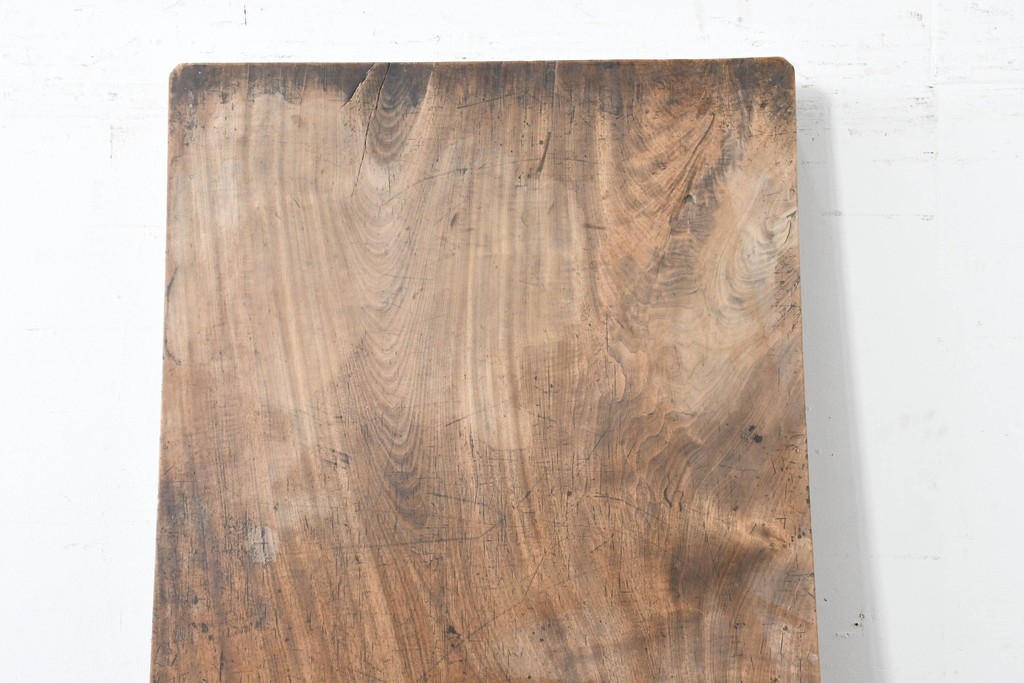 【簡易リペア限定品】　和製アンティーク　クルミの木(胡桃)　素朴で風合い豊かな一枚板　(R-086545)