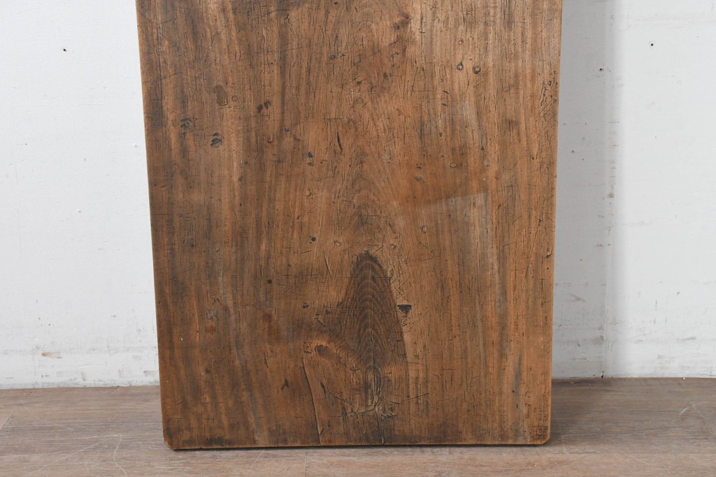 【簡易リペア限定品】　和製アンティーク　クルミの木(胡桃)　素朴で風合い豊かな一枚板　(R-086545)