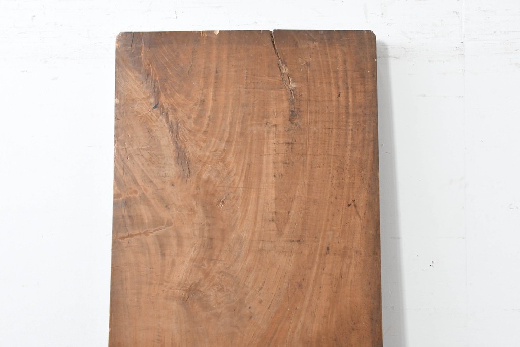 【簡易リペア限定品】　和製アンティーク　クルミの木(胡桃)　素朴で風合い豊かな一枚板　(R-086545)