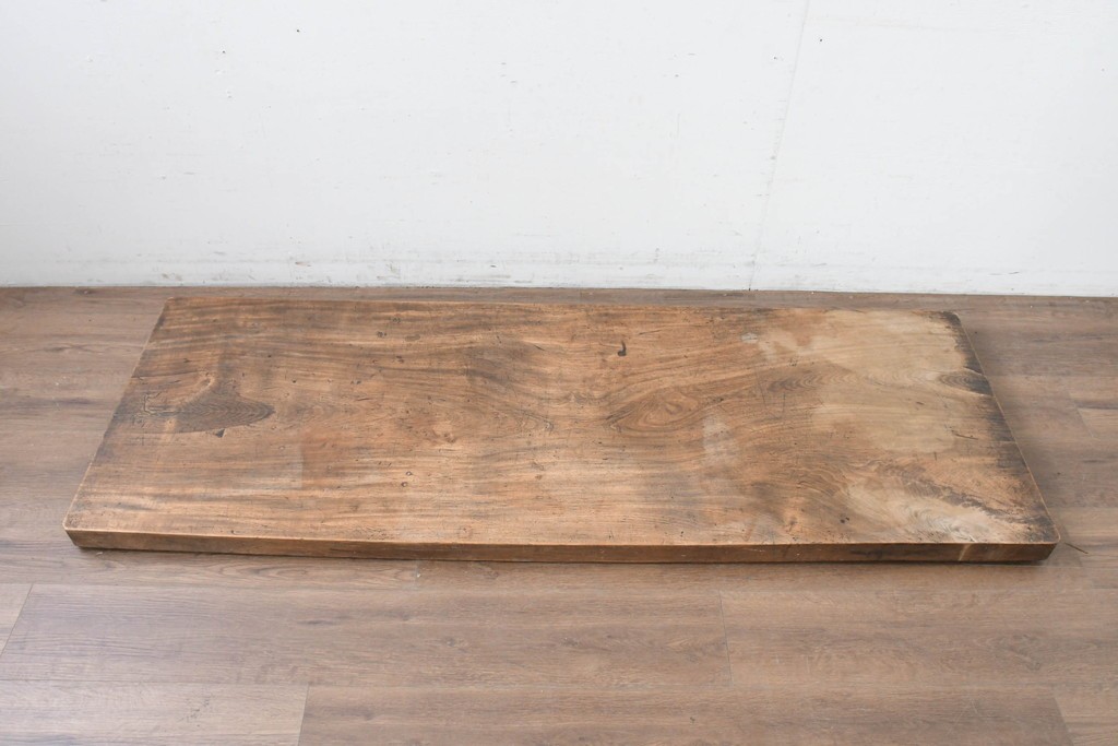 【簡易リペア限定品】　和製アンティーク　クルミの木(胡桃)　素朴で風合い豊かな一枚板　(R-086545)