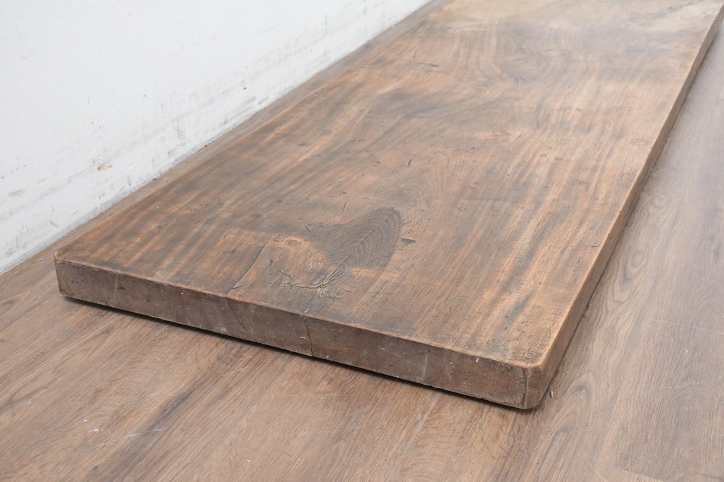 【簡易リペア限定品】　和製アンティーク　クルミの木(胡桃)　素朴で風合い豊かな一枚板　(R-086545)