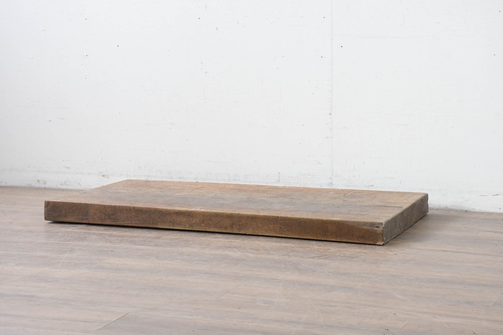 【簡易リペア限定品】　和製アンティーク　クルミの木(胡桃)　素朴で風合い豊かな一枚板　(R-086546)