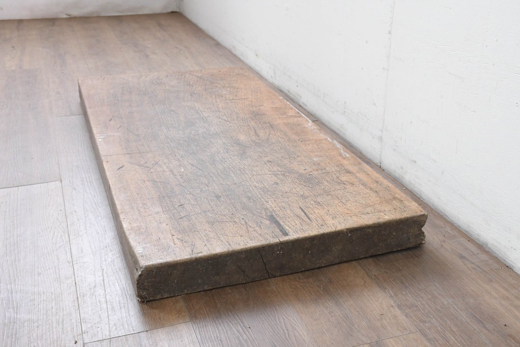 【簡易リペア限定品】　和製アンティーク　クルミの木(胡桃)　素朴で風合い豊かな一枚板　(R-086546)