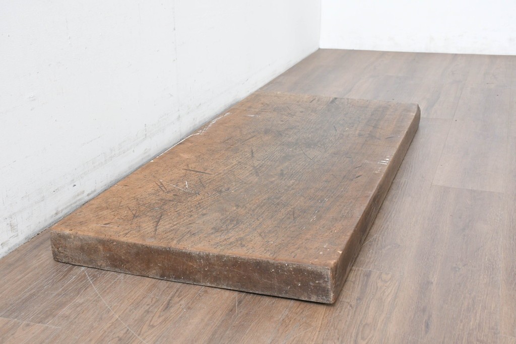 【簡易リペア限定品】　和製アンティーク　クルミの木(胡桃)　素朴で風合い豊かな一枚板　(R-086546)