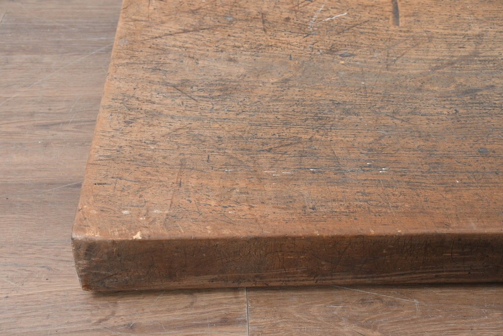 【簡易リペア限定品】　和製アンティーク　クルミの木(胡桃)　素朴で風合い豊かな一枚板　(R-086546)
