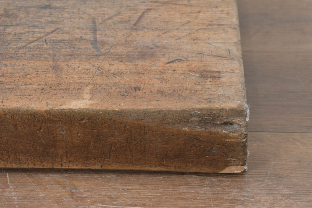 【簡易リペア限定品】　和製アンティーク　クルミの木(胡桃)　素朴で風合い豊かな一枚板　(R-086546)