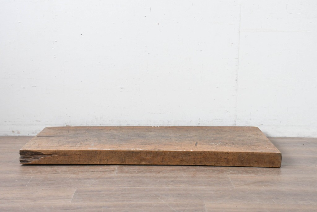 【簡易リペア限定品】　和製アンティーク　クルミの木(胡桃)　素朴で風合い豊かな一枚板　(R-086546)