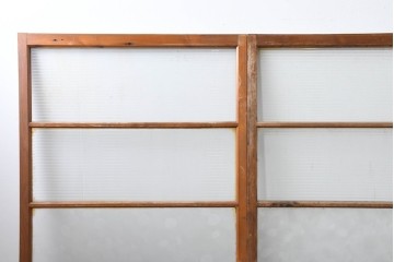 ヴィンテージ建具　昭和中期　モールガラスが趣深いガラス窓3枚セット　(R-086549)