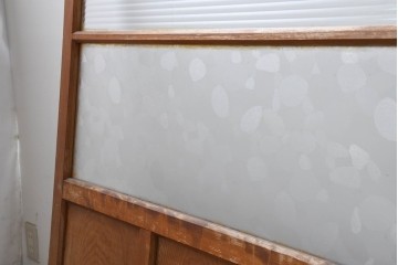 ヴィンテージ建具　昭和中期　モールガラスが趣深いガラス窓3枚セット　(R-086549)