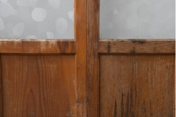 ヴィンテージ建具　昭和中期　モールガラスが趣深いガラス窓3枚セット　(R-086549)