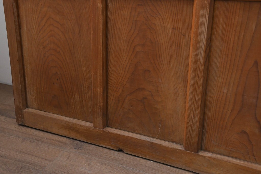 ヴィンテージ建具　昭和中期　モールガラスが趣深いガラス窓3枚セット　(R-086549)