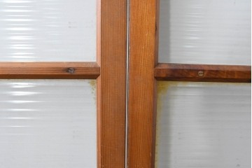 ヴィンテージ建具　昭和中期　モールガラスが趣深いガラス窓3枚セット　(R-086549)