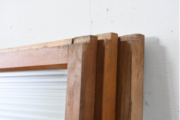 ヴィンテージ建具　昭和中期　モールガラスが趣深いガラス窓3枚セット　(R-086549)