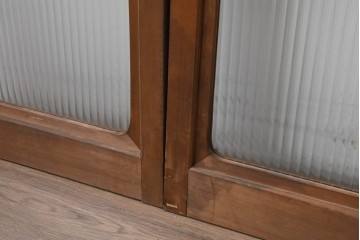 ヴィンテージ建具　昭和中期　木味豊かなモールガラス入りの窓4枚セット　(R-086550)