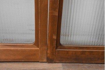 ヴィンテージ建具　昭和中期　木味豊かなモールガラス入りの窓4枚セット　(R-086550)