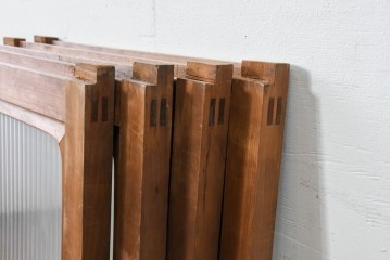 ヴィンテージ建具　昭和中期　木味豊かなモールガラス入りの窓4枚セット　(R-086550)