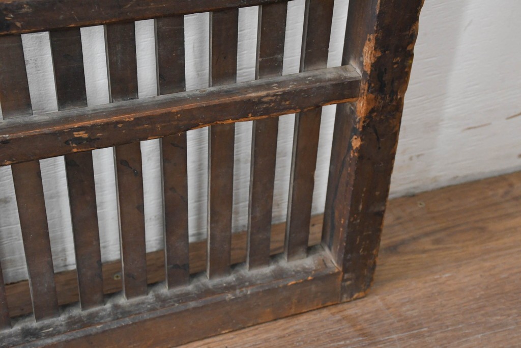  和製アンティーク　明治～大正期　使いこまれた味のある帳場格子　(R-086551)