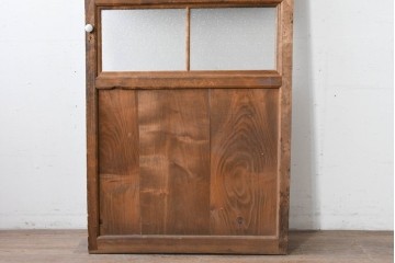アンティーク建具　大正期　木のあたたかみとレトロなガラスが魅力の扉1枚　(R-086552)