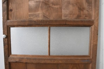 アンティーク建具　大正期　木のあたたかみとレトロなガラスが魅力の扉1枚　(R-086552)