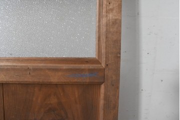 アンティーク建具　大正期　木のあたたかみとレトロなガラスが魅力の扉1枚　(R-086552)