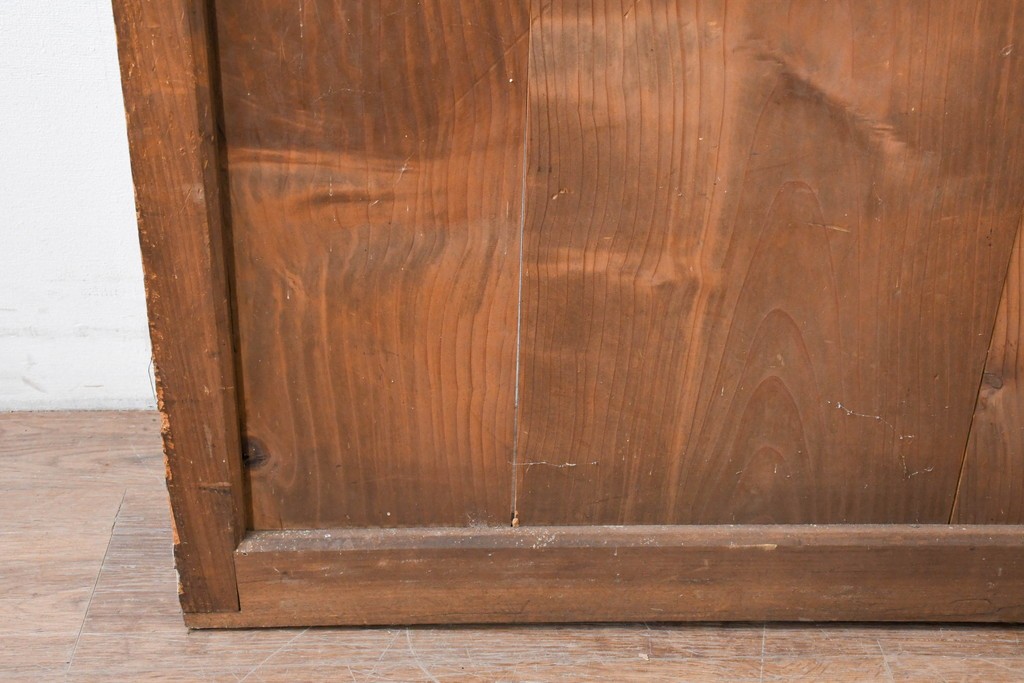 アンティーク建具　大正期　木のあたたかみとレトロなガラスが魅力の扉1枚　(R-086552)