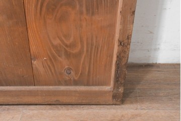 アンティーク建具　大正期　木のあたたかみとレトロなガラスが魅力の扉1枚　(R-086552)