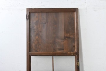 アンティーク建具　大正期　木のあたたかみとレトロなガラスが魅力の扉1枚　(R-086552)
