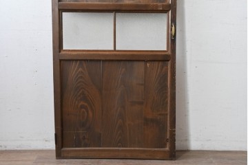 アンティーク建具　大正期　木のあたたかみとレトロなガラスが魅力の扉1枚　(R-086552)
