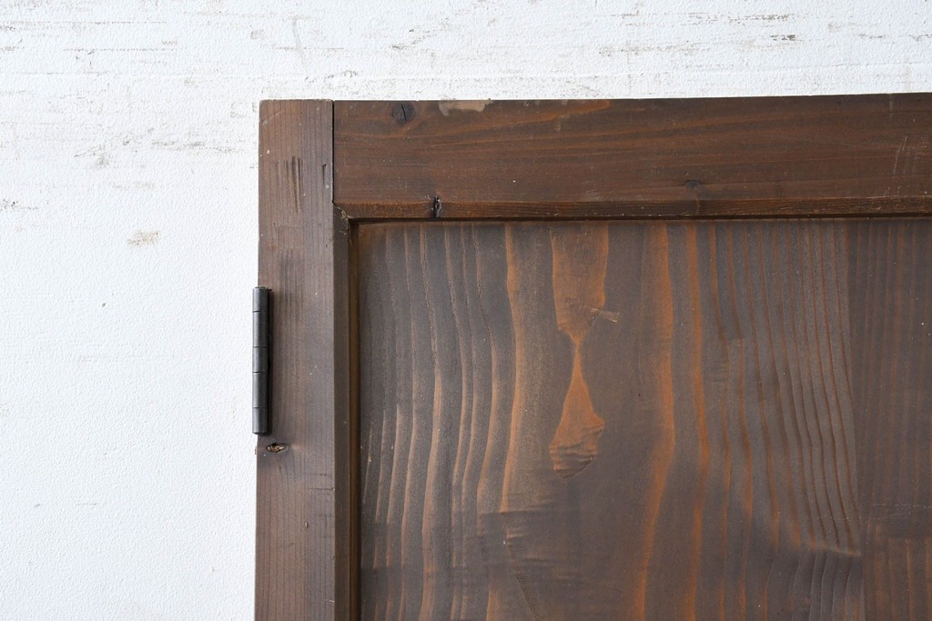 アンティーク建具　大正期　木のあたたかみとレトロなガラスが魅力の扉1枚　(R-086552)