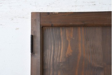 アンティーク建具　大正期　木のあたたかみとレトロなガラスが魅力の扉1枚　(R-086552)